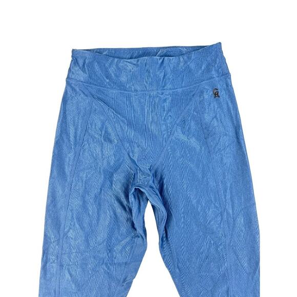 Good American - The Fab Ribbed Leggings in Metallic Blue - Picture 2 of 4